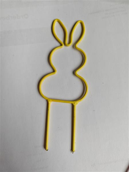Grote foto metalen frame haas haasje staand oor op steker 10 cm geel op op steker metal rabbit pick eenmalig ar verzamelen overige verzamelingen