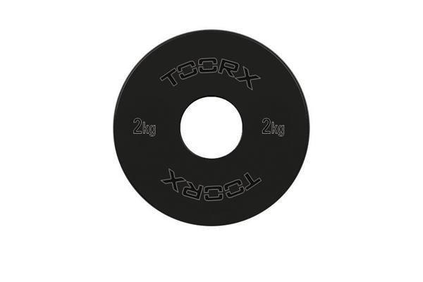 Grote foto toorx fitness micro halterschijven 50 mm zwart staal 2kg sport en fitness fitness