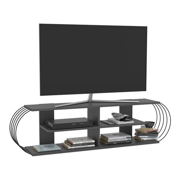 Grote foto en.casa tv meubel robertsfors 160x31x42 cm antraciet en zwart huis en inrichting overige