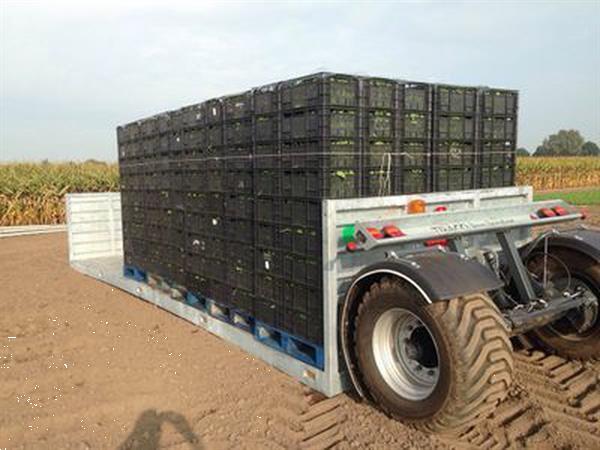 Grote foto platformwagen dieplader platte wagen agrarisch aanhangwagens