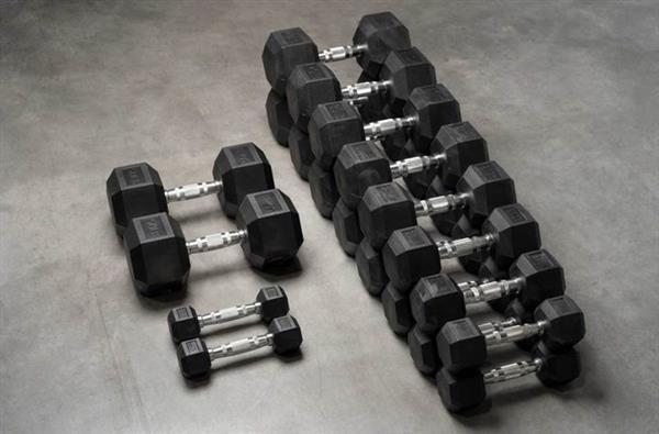 Grote foto torque usa rubber hexagon dumbbell per stuk 47.5 kg sport en fitness fitness