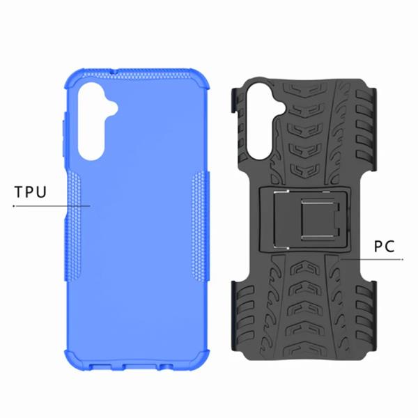 Grote foto samsung galaxy a04e hoesje met kickstand shockproof cover case blauw telecommunicatie mobieltjes