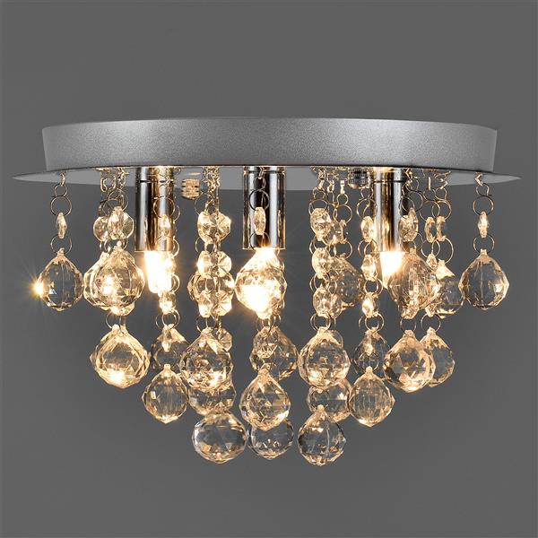 Grote foto plafondlamp trio met kristallen 20x 28 cm chroom 3xg9 huis en inrichting plafondlampen