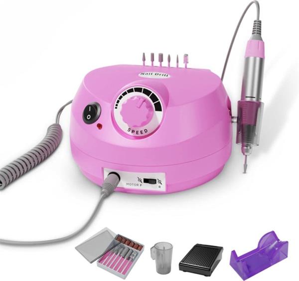 Grote foto elektrische nagel vijl frees nagelfrees freesmachine pro 250 delig roze beauty en gezondheid lichaamsverzorging