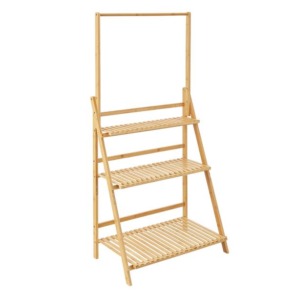 Grote foto en.casa bloempot trap ladder br nd 144x70x39 5 cm bamboe tuin en terras sierplanten