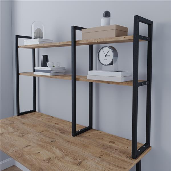 Grote foto en.casa bureau organizer ask y 120x20x74 cm eikenkleurig en zwart huis en inrichting overige