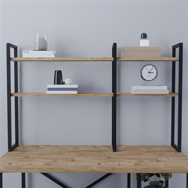 Grote foto en.casa bureau organizer ask y 120x20x74 cm eikenkleurig en zwart huis en inrichting overige