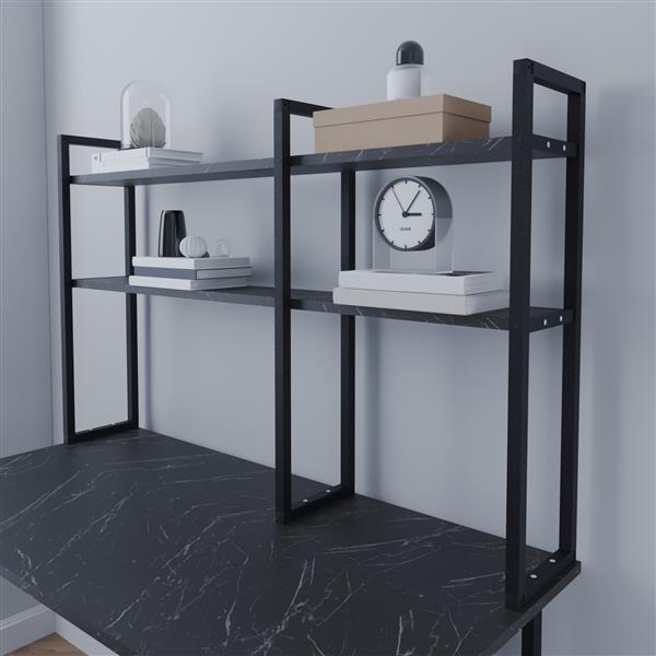 Grote foto en.casa bureau organizer ask y 120x20x74 cm marmer zwart en zwart huis en inrichting overige