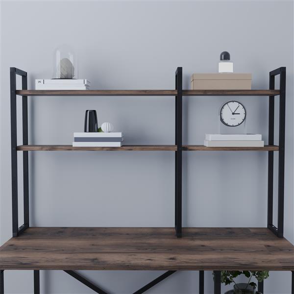 Grote foto en.casa bureau organizer ask y 120x20x74 cm eiken antiek en zwart huis en inrichting overige