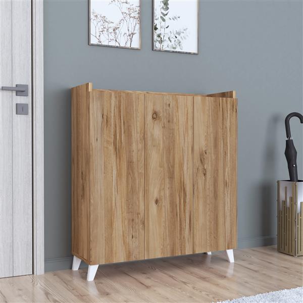 Grote foto en.casa houten kast sirdal 103 5x90x30 cm eikenkleurig huis en inrichting overige