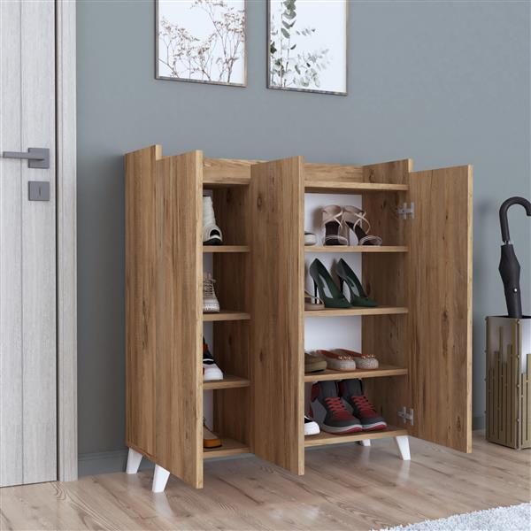 Grote foto en.casa houten kast sirdal 103 5x90x30 cm eikenkleurig huis en inrichting overige