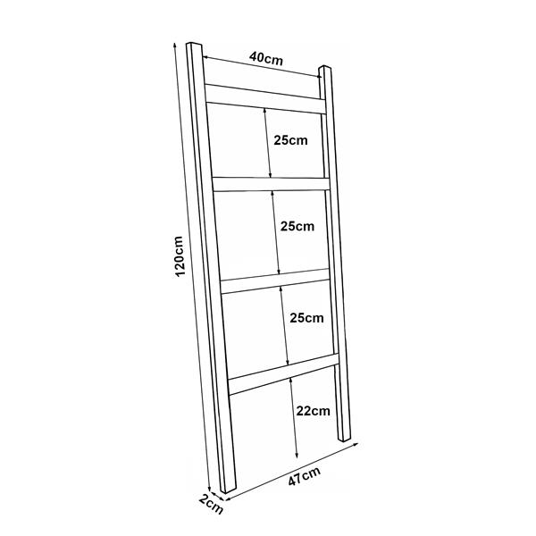 Grote foto en.casa handdoekrek luum ki 120x47x2 cm houtkleurig huis en inrichting overige