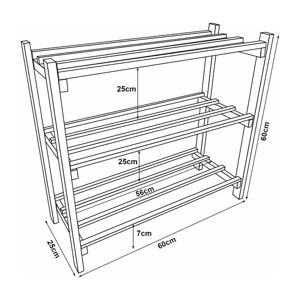 Grote foto en.casa schoenenrek keuruu grenen 60x60x25 cm houtkleurig huis en inrichting overige