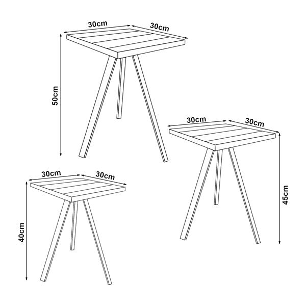 Grote foto en.casa bijzettafel set van 3 masku grenen houtkleurig huis en inrichting eettafels