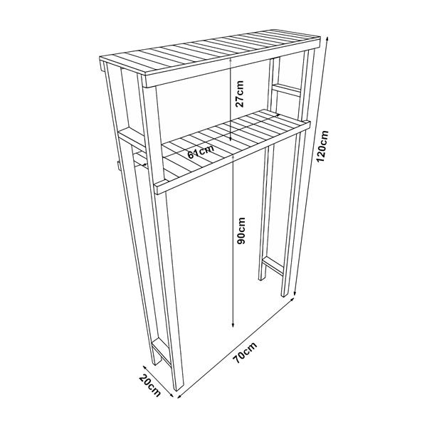 Grote foto en.casa ombouwkast wasmachine kinnula toilet 120x70x20 cm houtkleurig donker huis en inrichting overige