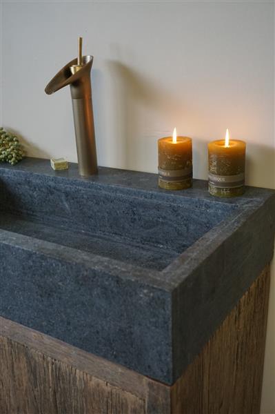 Grote foto badkamermeubel stoer hout graniet l90xd46 cm huis en inrichting complete badkamers