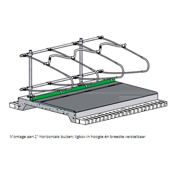 Grote foto ligbox fitbox 228 228 cm aan 2 horizontale buizen dieren en toebehoren runderen