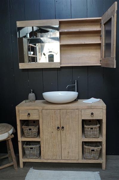 Grote foto abella houten badkamermeubel 120 cm naturel huis en inrichting complete badkamers