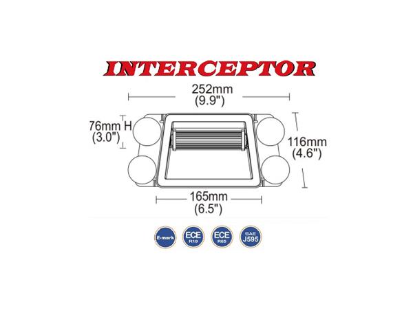 Grote foto interceptor led dash flitser ecer65 ecer10 12 24v amber dubble montage auto onderdelen overige auto onderdelen