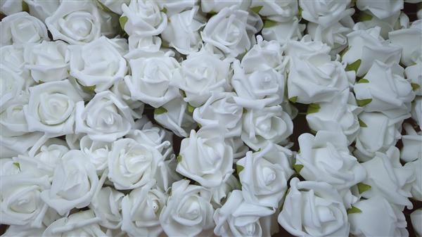 Grote foto actie foam roos 8 cm evi wit doos bundel 5st mooie grote rozen puur wit verzamelen overige verzamelingen