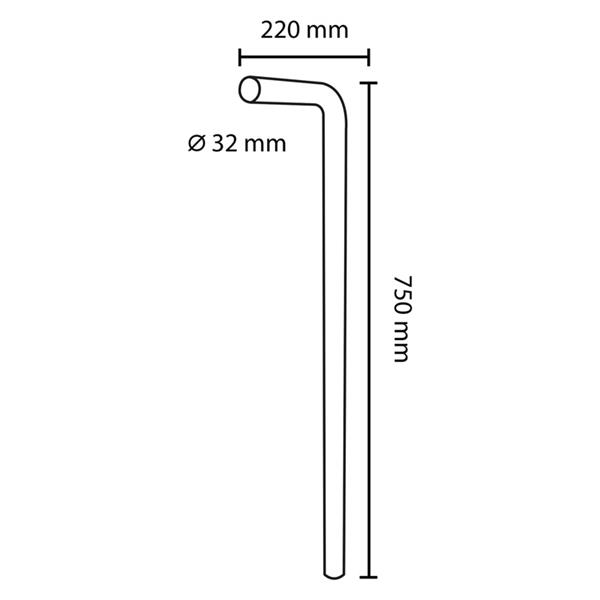 Grote foto vloerbuis diameter 32 mm 75 x 22 cm rood koper huis en inrichting complete badkamers