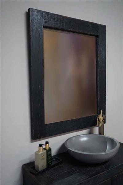 Grote foto spiegel zwart wand l90 x b75 x d3 cm huis en inrichting complete badkamers