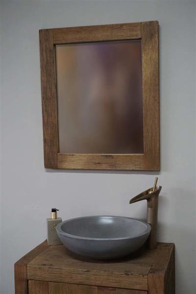 Grote foto spiegel naturel 65x55x3 cm oud teak hout huis en inrichting complete badkamers