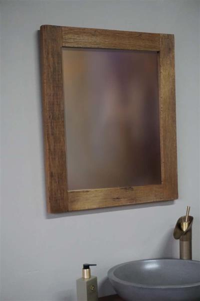 Grote foto spiegel naturel 65x55x3 cm oud teak hout huis en inrichting complete badkamers
