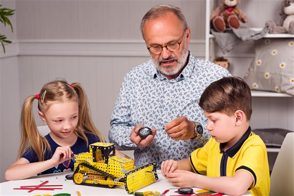 Grote foto merkur bulldozer metalen constructieset 504 onderdelen kinderen en baby overige