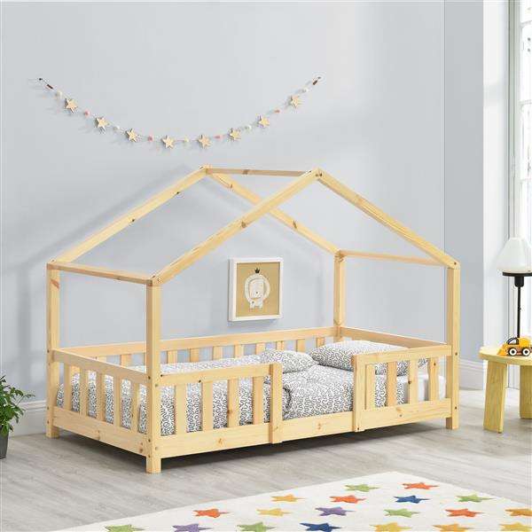 Grote foto kinderbed treviolo met uitvalbeveiliging 70x140 cm hout huis en inrichting overige