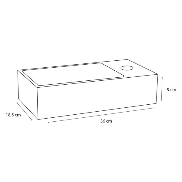 Grote foto solid fontein solid surface 18 5 x 36 x 9 cm huis en inrichting complete badkamers