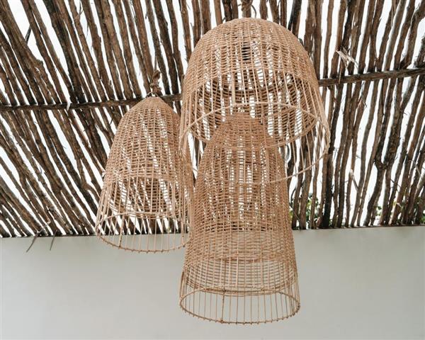 Grote foto the amalfi hanglamp naturel l50 x h55 cm huis en inrichting complete badkamers