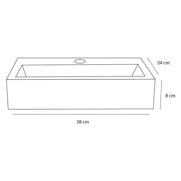 Grote foto flat fontein beton lichtgrijs 24 x 38 x 8 cm huis en inrichting complete badkamers