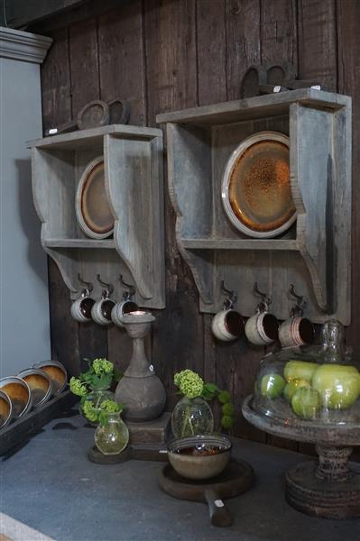 Grote foto keukenrek kapstok hout grey h46xb40 cm huis en inrichting woningdecoratie