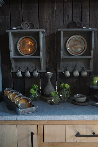 Grote foto keukenrek kapstok hout grey h46xb40 cm huis en inrichting woningdecoratie