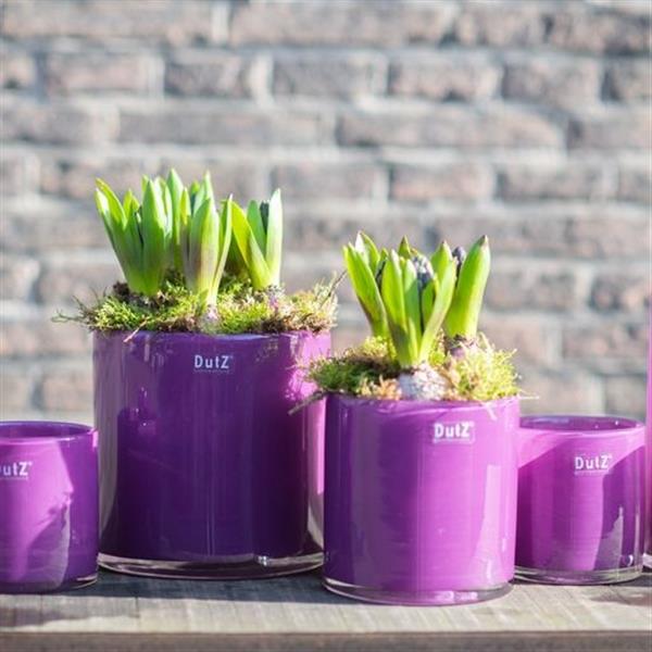 Grote foto cilinder vaas violet h11xd11 cm huis en inrichting woningdecoratie