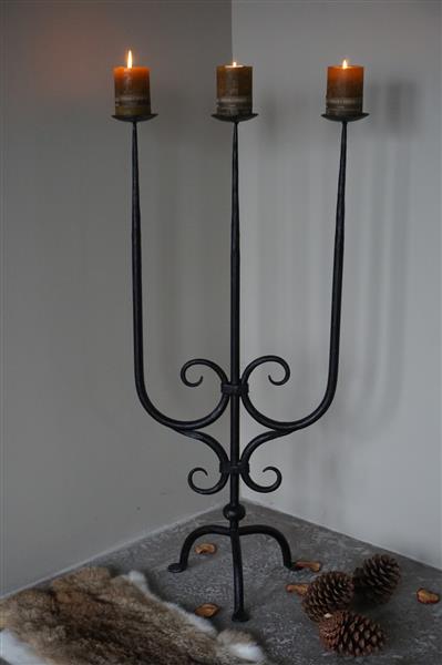 Grote foto vloerkandelaar 3 kaars smeedijzer h106 x b53 cm huis en inrichting woningdecoratie