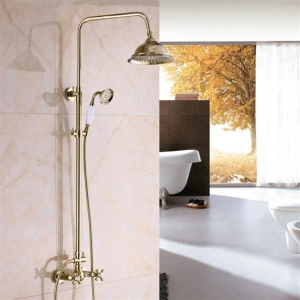 Grote foto opbouw douche set goud huis en inrichting complete badkamers