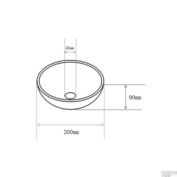 Grote foto waskom consilio keramiek glans wit d20 x h9 cm huis en inrichting complete badkamers