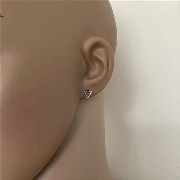 Grote foto zilveren open triangel oorstekers sieraden tassen en uiterlijk oorbellen