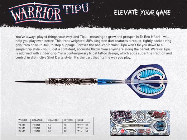 Grote foto shot warrior tipu 80 warrior tipu 80 25 gram sport en fitness darts