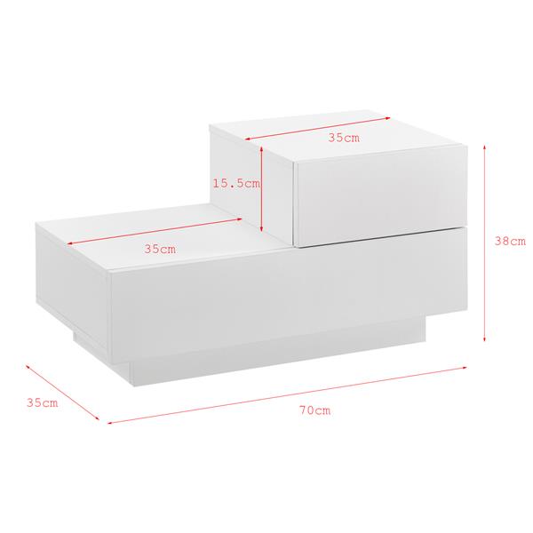 Grote foto nachtkastje sebokeng rechts met lades 38x70x35 wit mat huis en inrichting overige