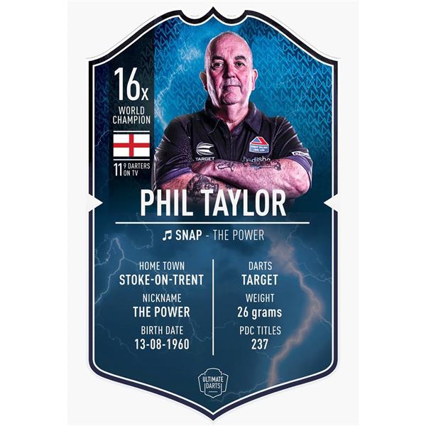Grote foto ultimate card phil taylor 37x25 cm ultimate card phil taylor 37x25 cm sport en fitness darts