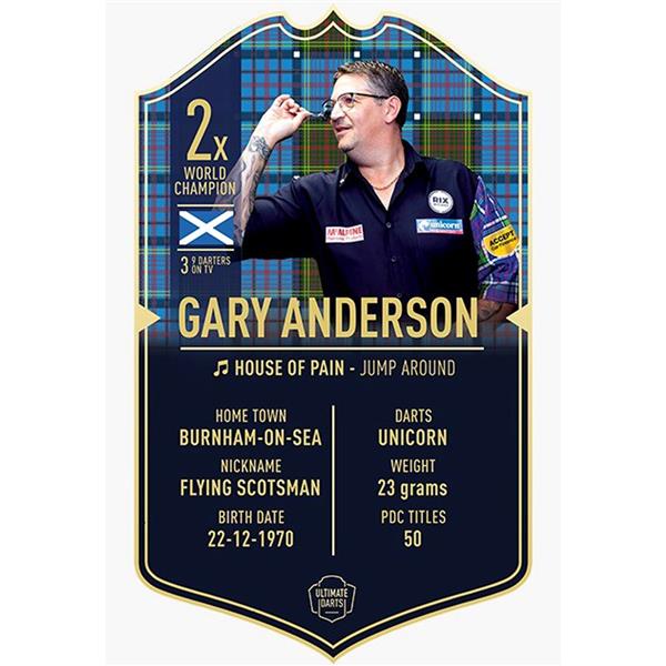 Grote foto ultimate card gary anderson 37x25 cm ultimate card gary anderson 37x25 cm sport en fitness darts