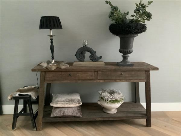 Grote foto sidetable schuine poten l160 cm oud hout huis en inrichting woningdecoratie