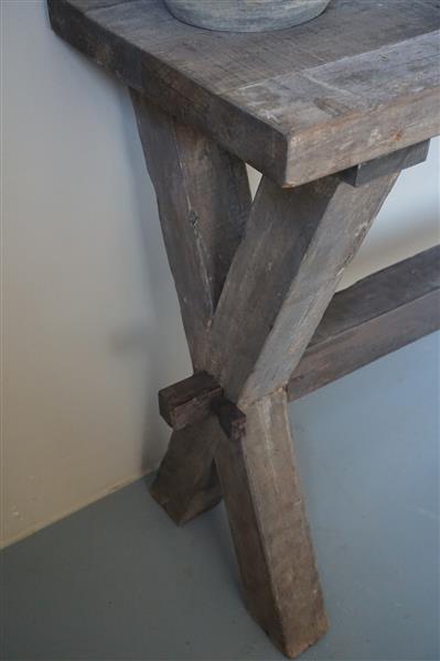 Grote foto sidetable cross oud hout met lade b200 cm huis en inrichting woningdecoratie