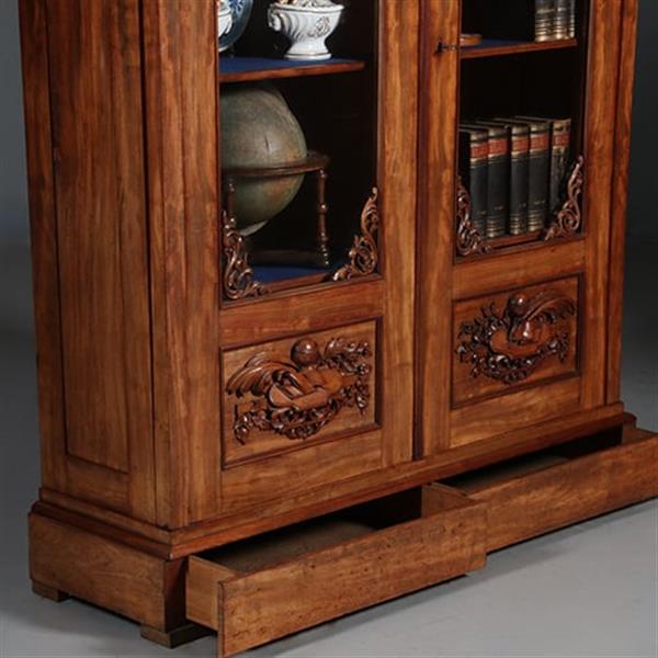 Grote foto antieke kasten hollandse mahonie bibliotheekkast ca 1855 met gestoken ganzeveer en inktpot no.8 antiek en kunst stoelen en banken