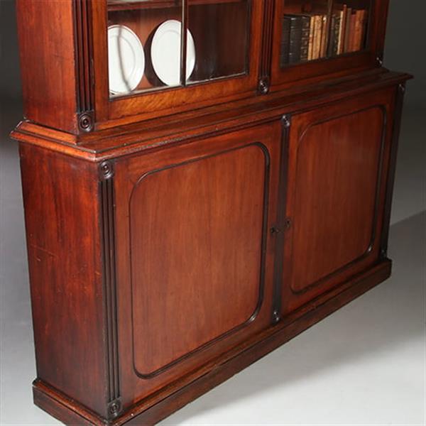 Grote foto antieke kasten mahonie boekenkast servieskast ca 1840 toogvormige beglazing no.892985 antiek en kunst stoelen en banken