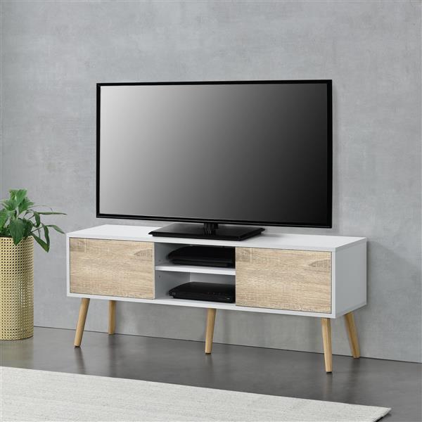 Grote foto tv meubel eskilstuna tv kast 120x29 5x46 5 wit eikenkleurig huis en inrichting overige