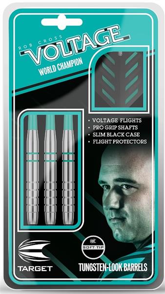 Grote foto softtip target rob cross voltage silver brass 18g softtip target rob cross voltage silver brass 18g sport en fitness darts